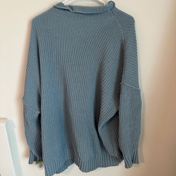 Aerie Chunky Knit Mock-neck Oversized Drop Shoulder Sweater Medium - Picture 3 of 4